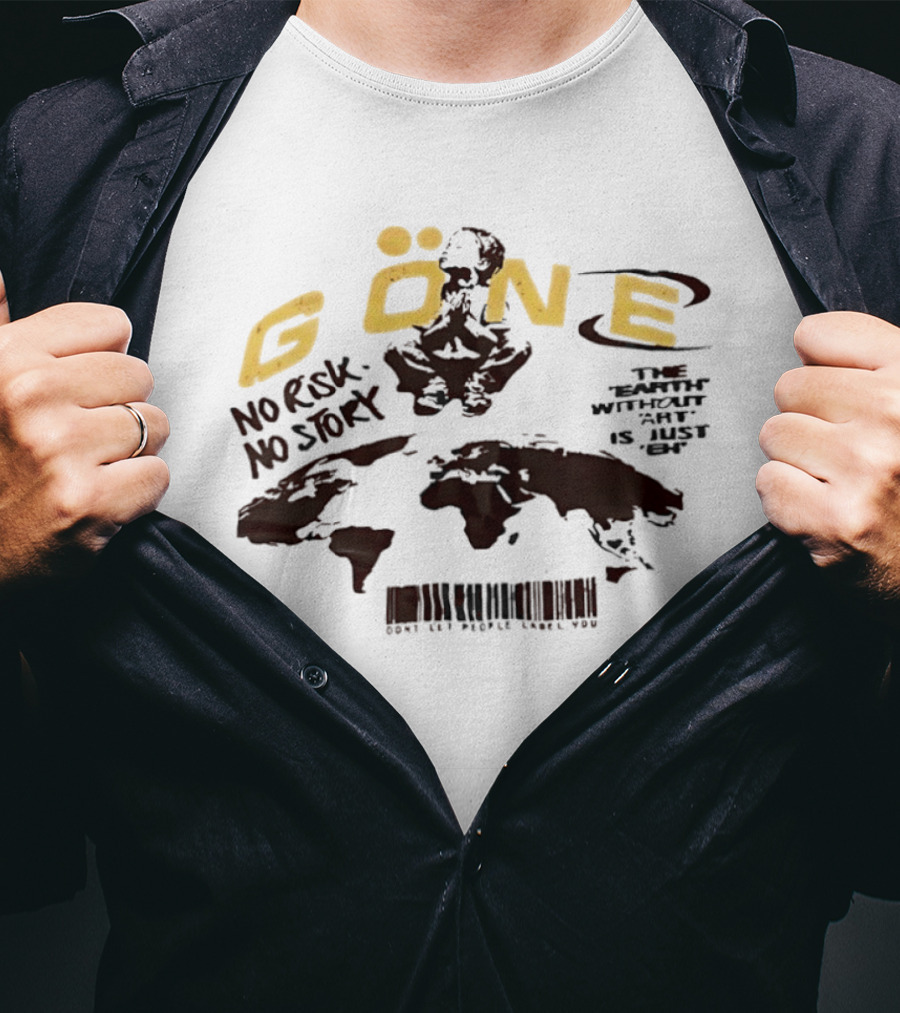 Gone No Risk No Story World Map Adventure T-Shirt