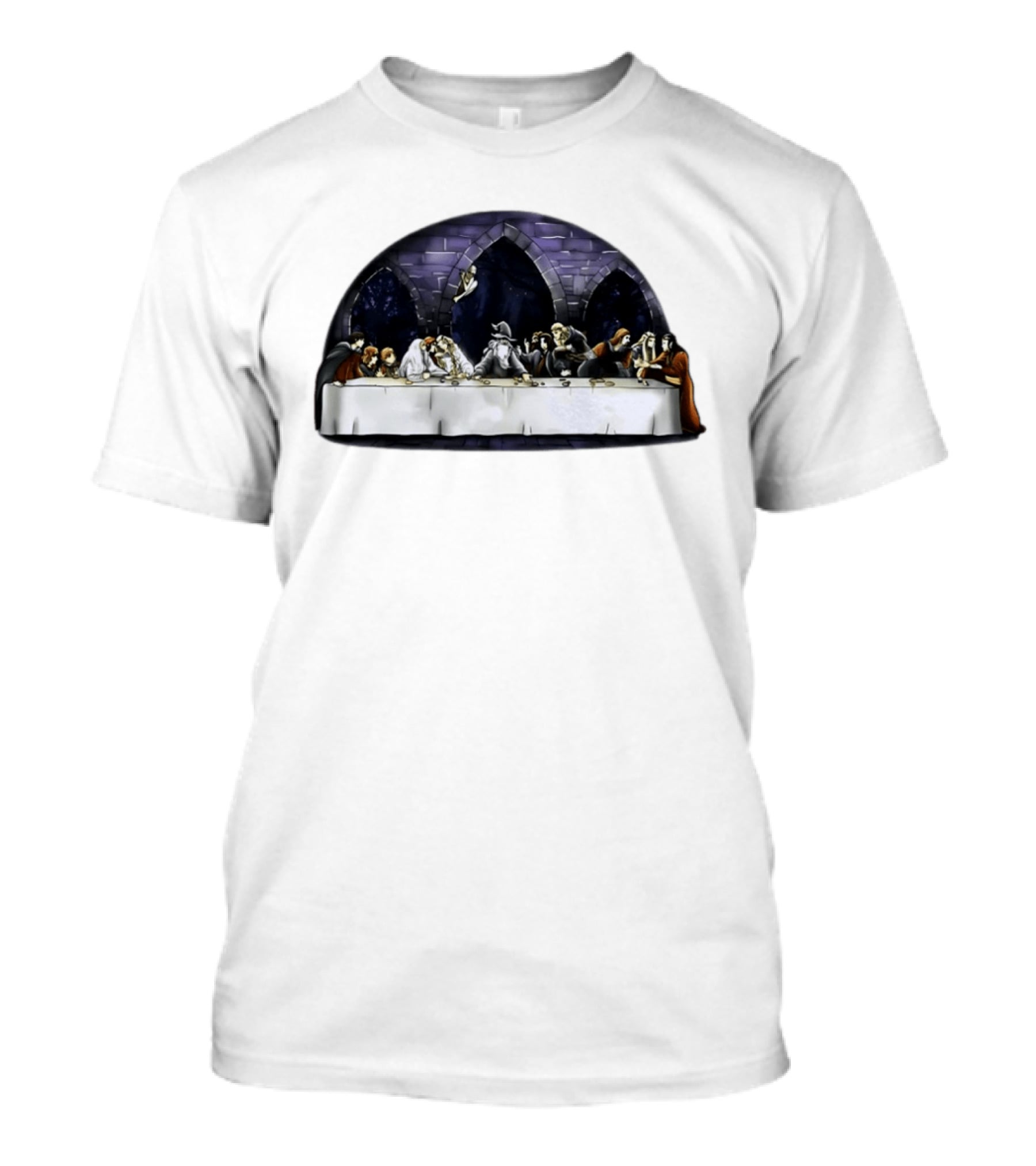The Last Supper Wizard Hobbits Fellowship Characters Gandalf Table Scene T-Shirt