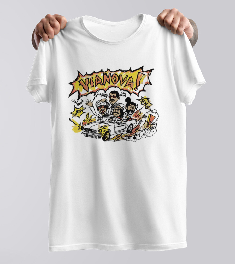Vianova Cartoon Car Chase Group Friends Comic Wow Berlin T-Shirt