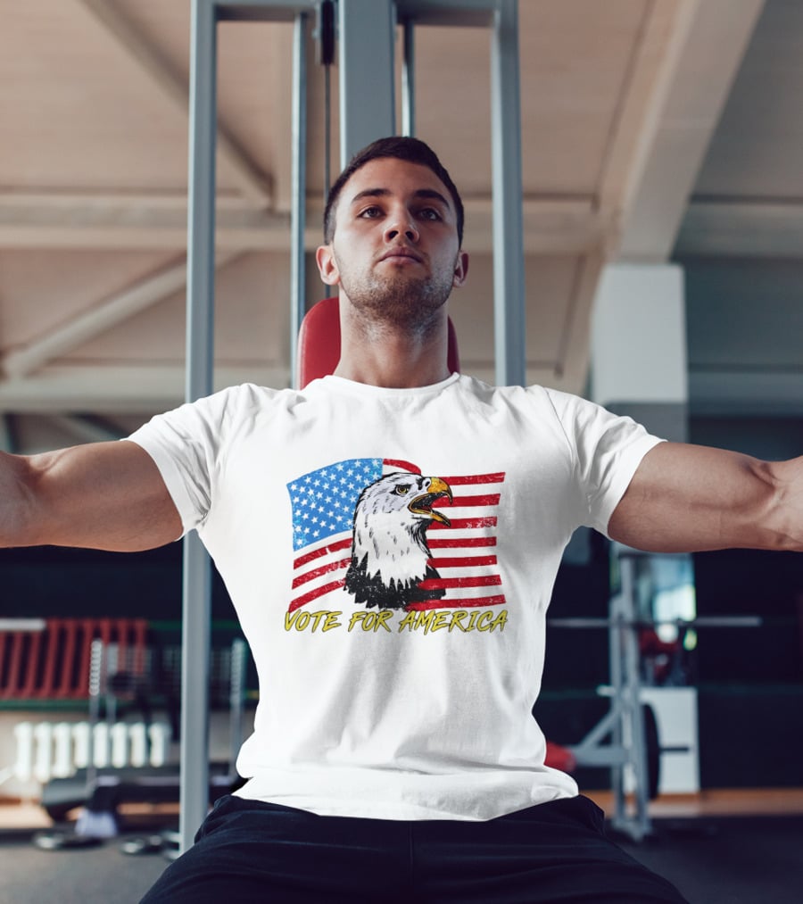 Vote For America Bald Eagle American Flag Stars And Stripes T-Shirt