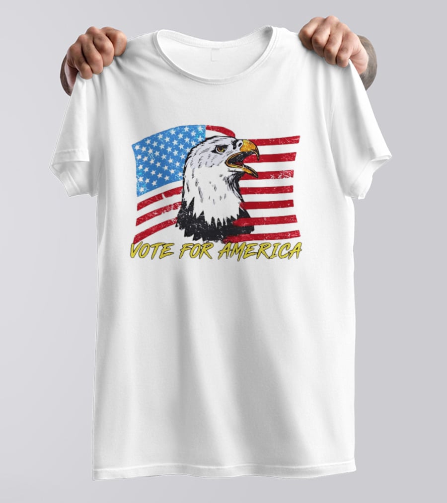 Vote For America Bald Eagle American Flag Stars And Stripes T-Shirt