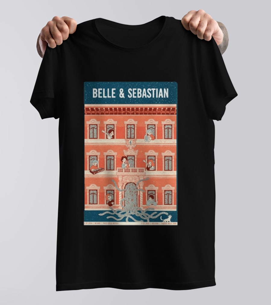 Belle And Sebastian July 12 13 2026 Italy Milan Bologna Tour Parco Della Musica Sonic Music Park T-Shirt