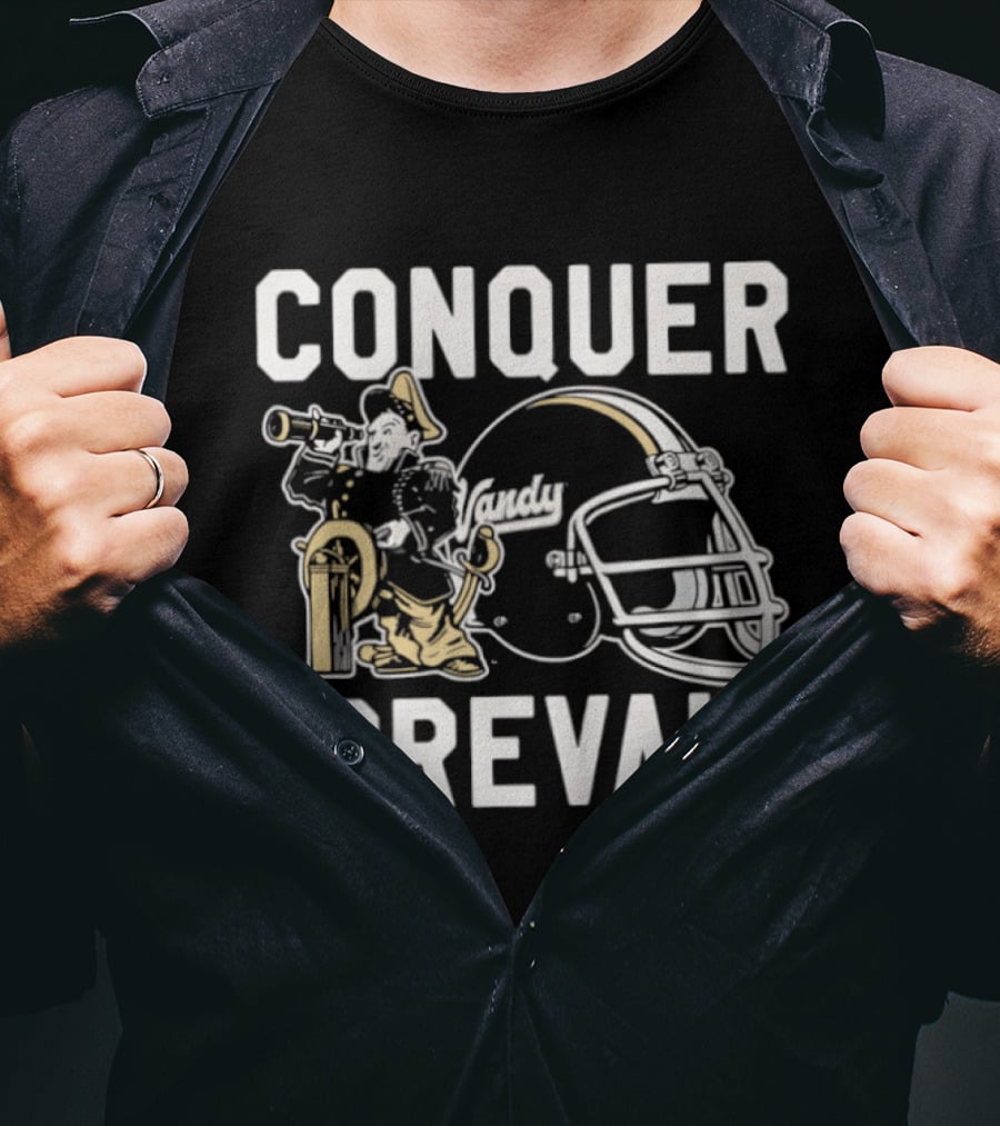 Vanderbilt Football Conquer And Prevail Helmet T-Shirt