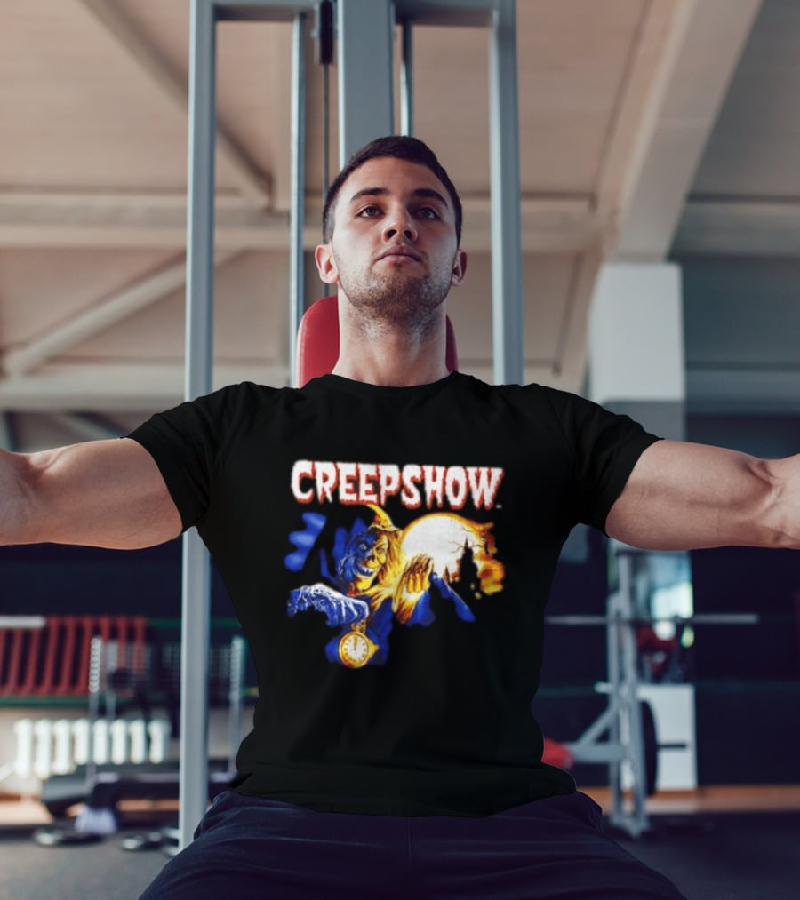 Creepshow Skeleton Holding Pocket With Horror Movie T-Shirt