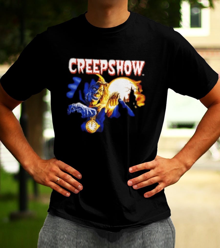 Creepshow Skeleton Holding Pocket With Horror Movie T-Shirt
