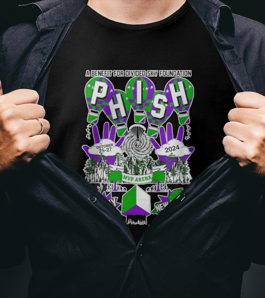 Phish MVP Arena Albany New York October 25 27 2024 Divided Sky Foundation Benefit T-Shirt