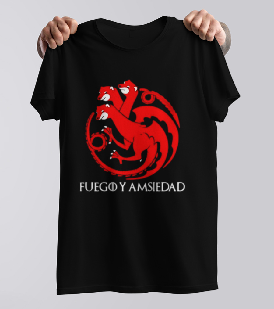Fuego Y Ansiedad Game Of Thrones House Of The Dragon Three Headed Dragon T-Shirt
