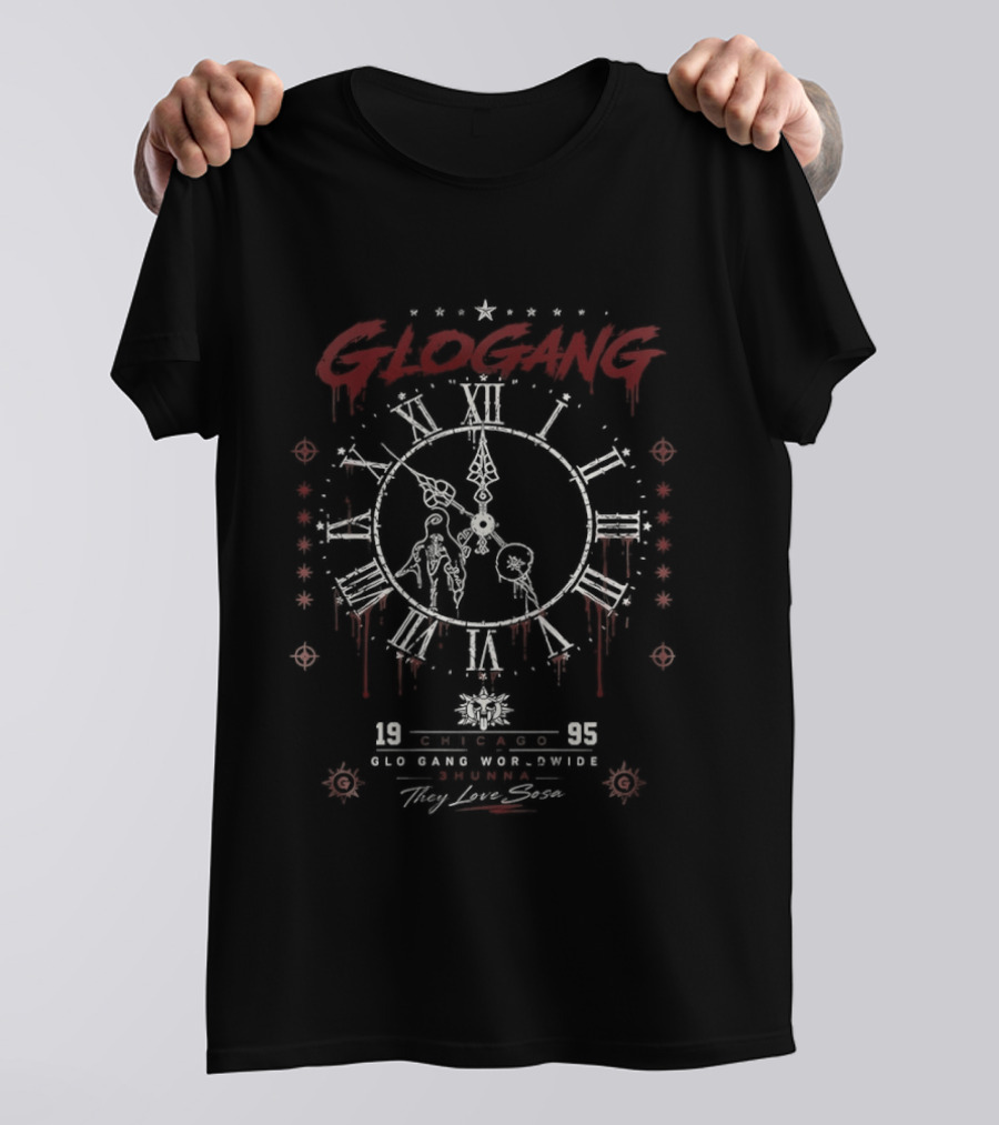 Glo Gang 3 Hunna They Love Sosa Chicago 1995 Roman Numerals T-Shirt