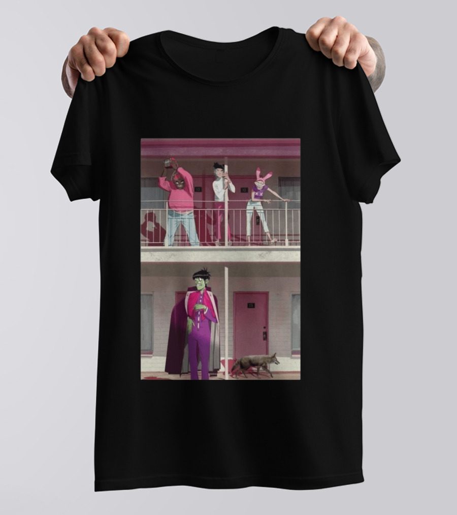 Gorillaz Motel Room 13 And 23 Anime Style Character Scene T-Shirt