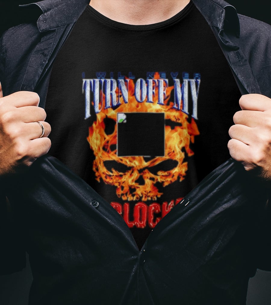 I Will Never Turn Off My Adblocker Flaming Skull T-Shirt