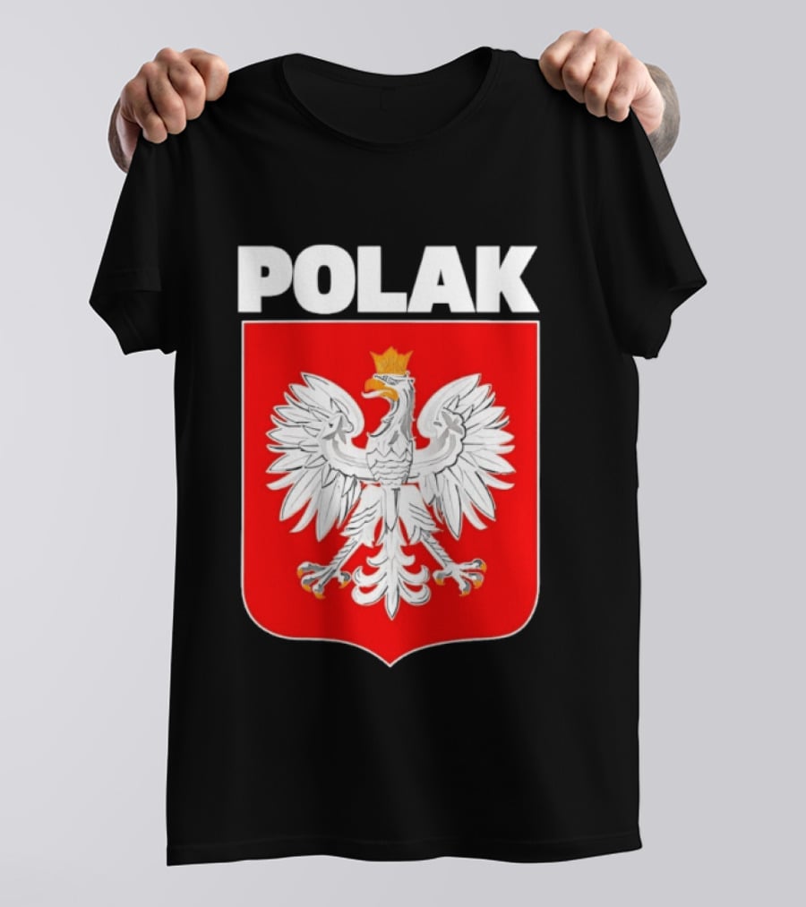 Polak Polish Eagle Emblem White Text Red T-Shirt
