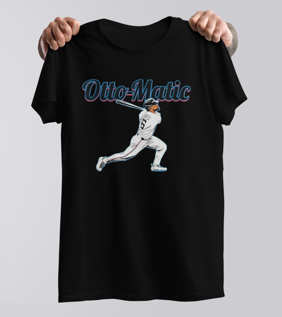 Otto Lopez Otto Matic Miami Marlins MLB Slugger Swing T-Shirt