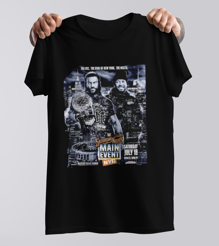 Roman Reigns Jalen Brunson WWE Saturday Night's Main Event Madison Square Garden NYC July 18 T-Shirt