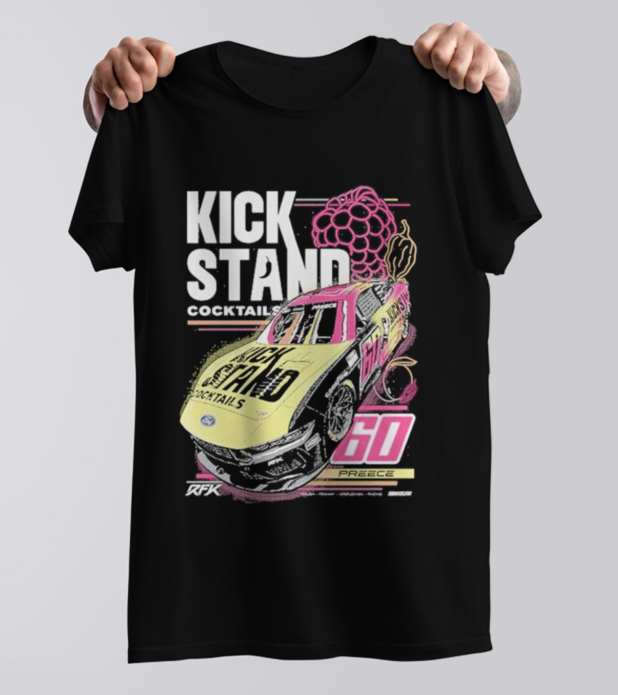 Kickstand Cocktails RFK Racing 60 Ryan Preece Car T-Shirt