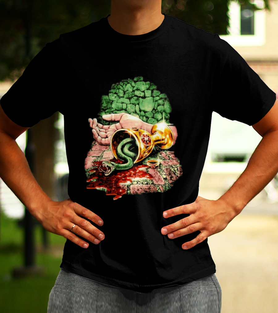 Enchanted Serpent With Golden Chalice And Ring Fantasy T-Shirt