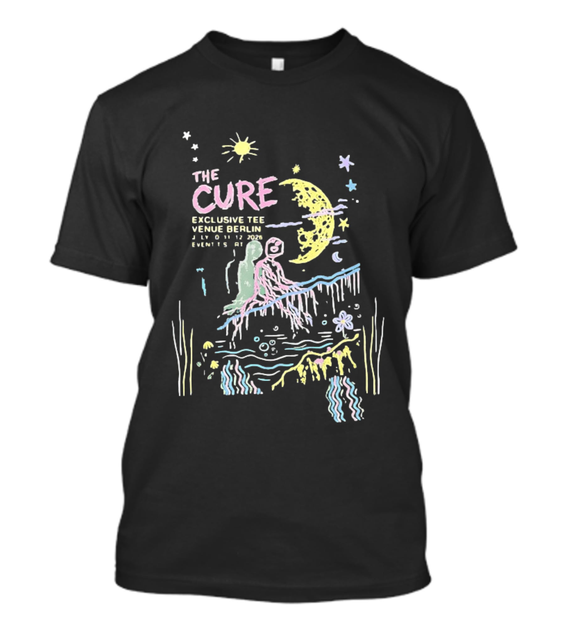 The Cure Exclusive Venue Berlin 4 6 12 2023 Beneath Crescent Moon T-Shirt