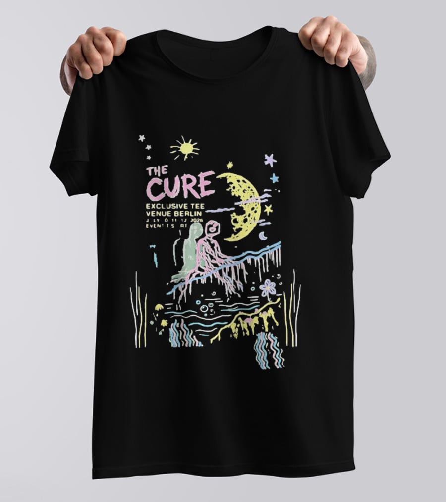 The Cure Exclusive Venue Berlin 4 6 12 2023 Beneath Crescent Moon T-Shirt