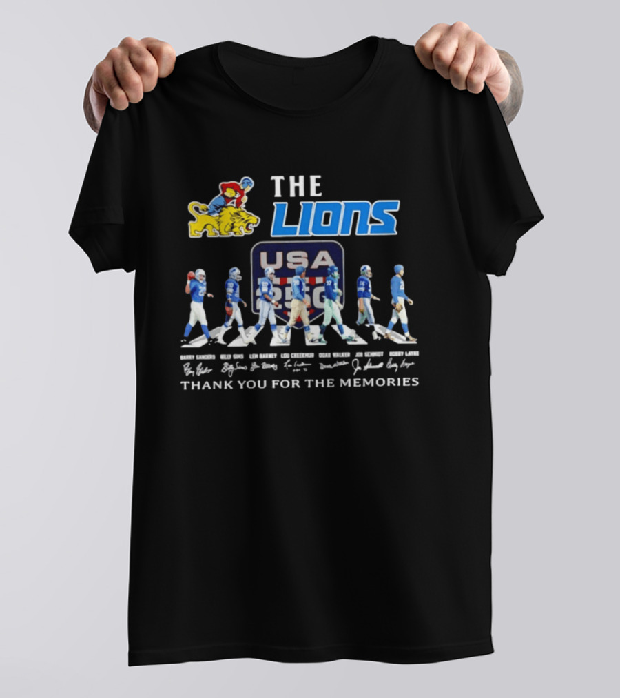The Lions USA Football Evolution Thank You For The Memories T-Shirt