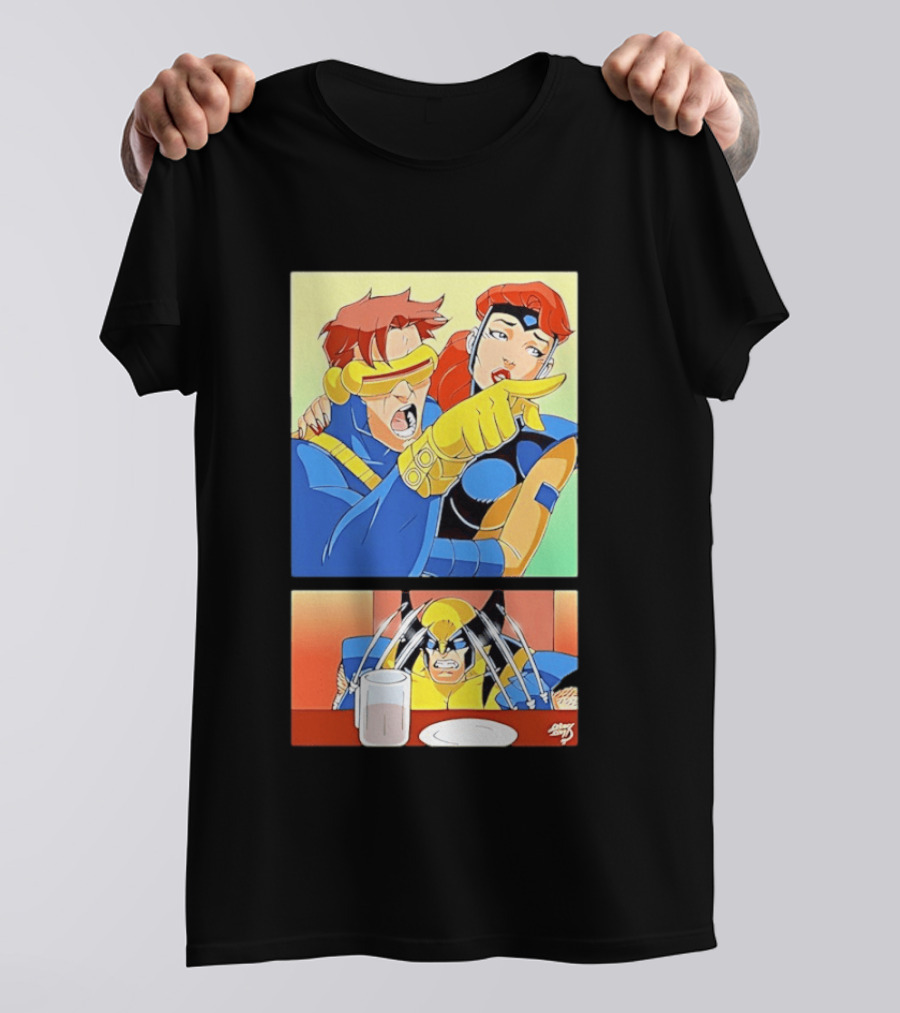 Wolverine Cyclops Jean Grey X Men Meme Classic Comic Panel T-Shirt
