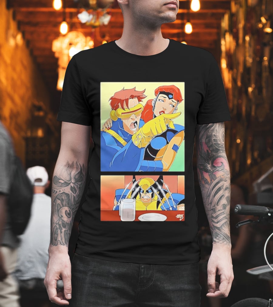 Wolverine Cyclops Jean Grey X Men Meme Classic Comic Panel T-Shirt