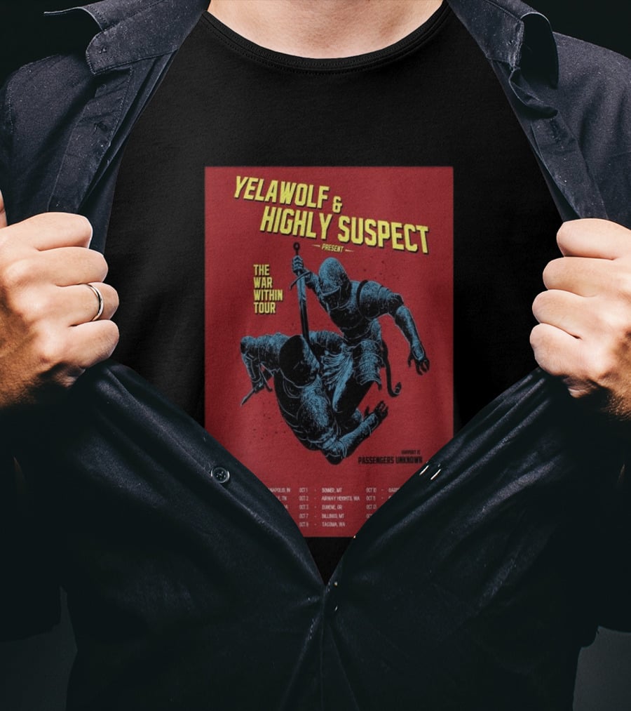 Yelawolf & Highly Suspect Present The War Within Tour 2026 Passengers Unknown Support Dates T-Shirt