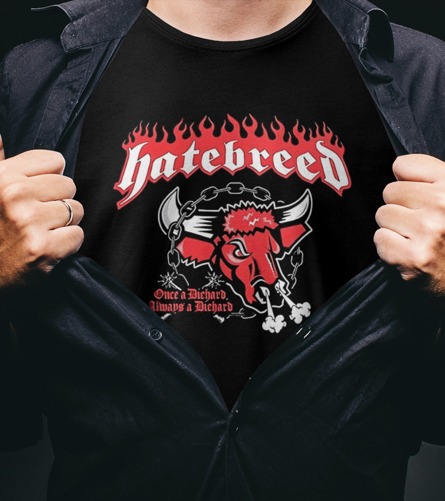 Hatebreed Once A Diehard Always A Diehard Bull Flames Chain T-Shirt