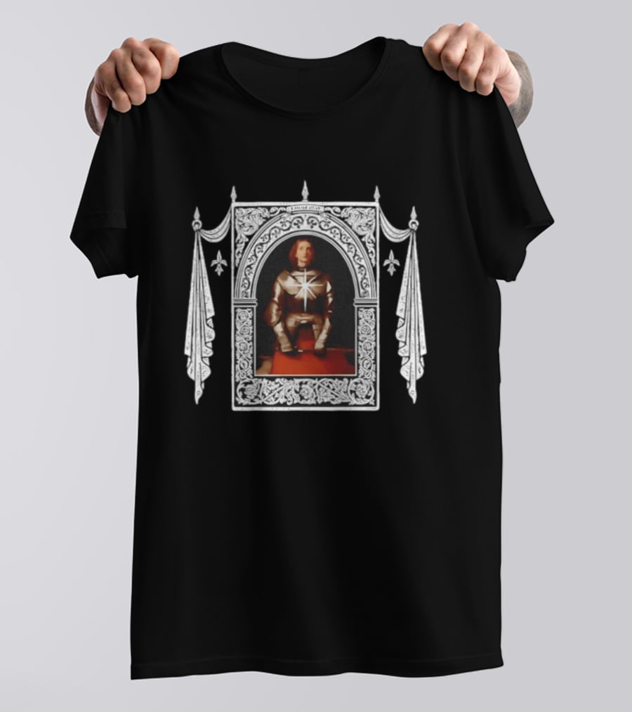 I Am Not Afraid Joan Of Arc Acceptance Medieval Armor Frame Fleur De Lis T-Shirt