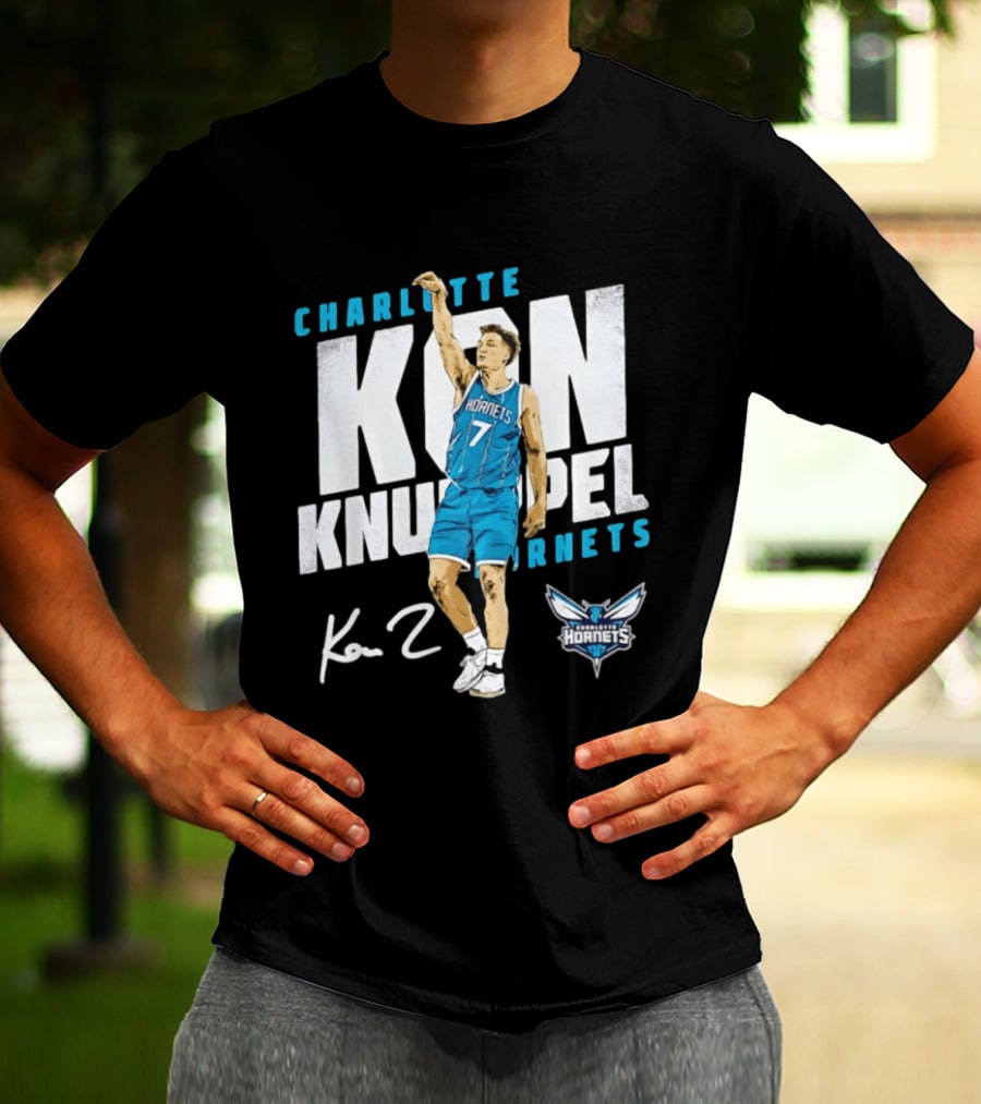 Charlotte Hornets Kon Knueppel Basketball 7 Signature T-Shirt