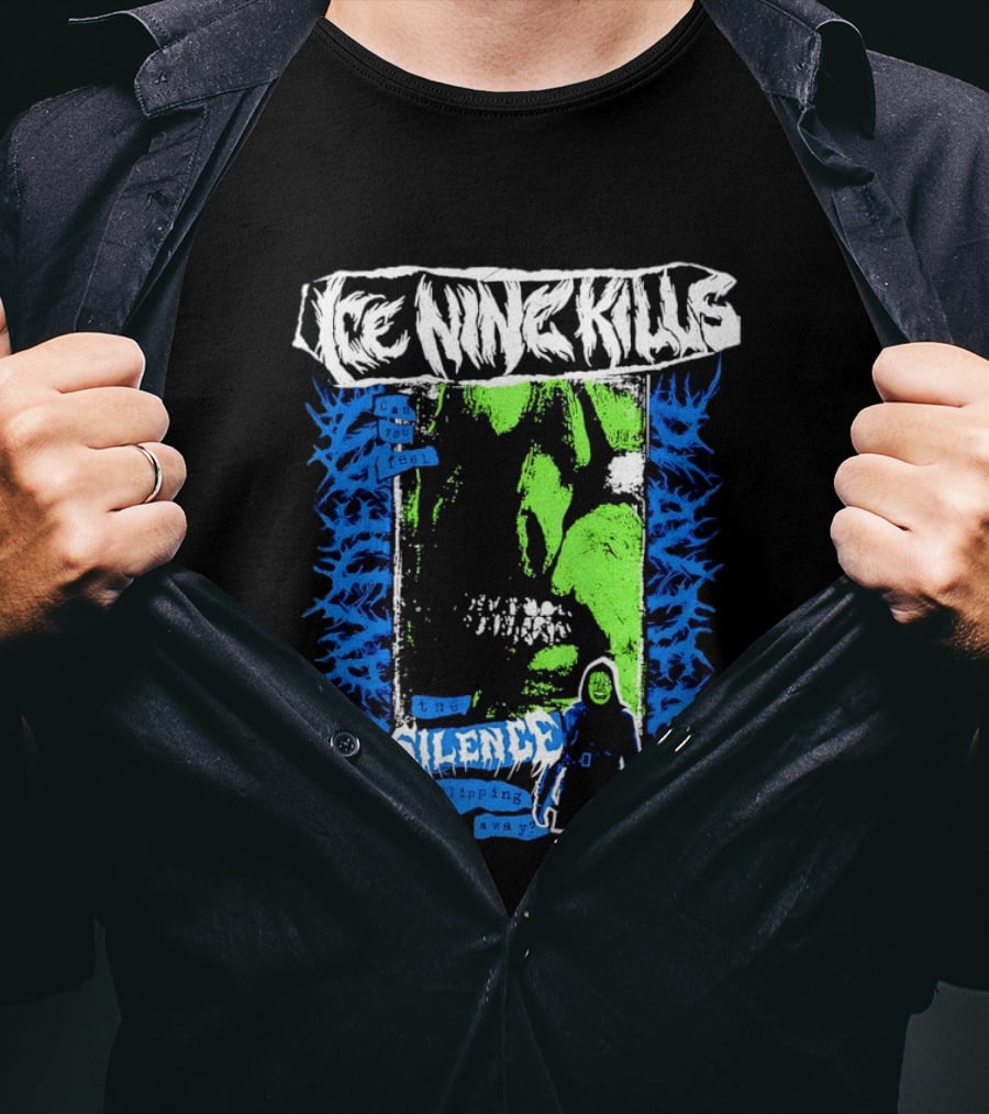 Ice Nine Kills Can You Feel The Silence Slipping Away Horror Themed Psychedelic T-Shirt