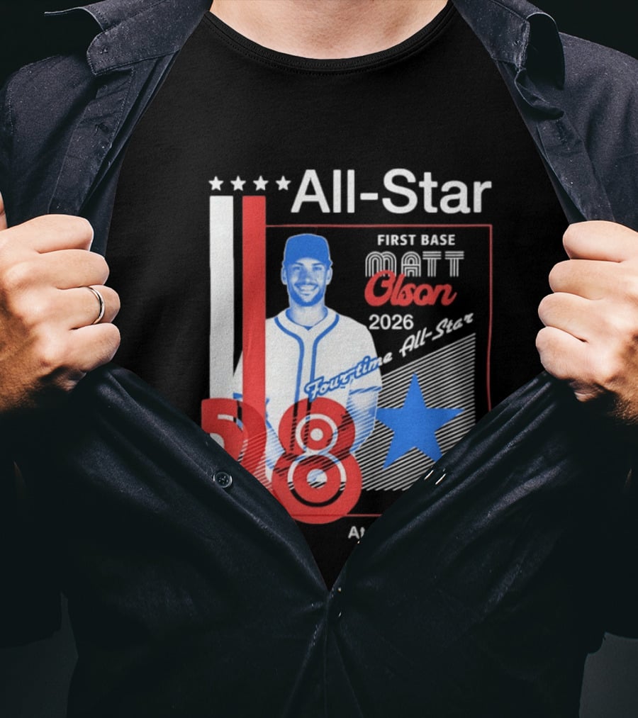 Matt Olson 2026 Four Time All Star Atlanta Baseball 28 First Base T-Shirt