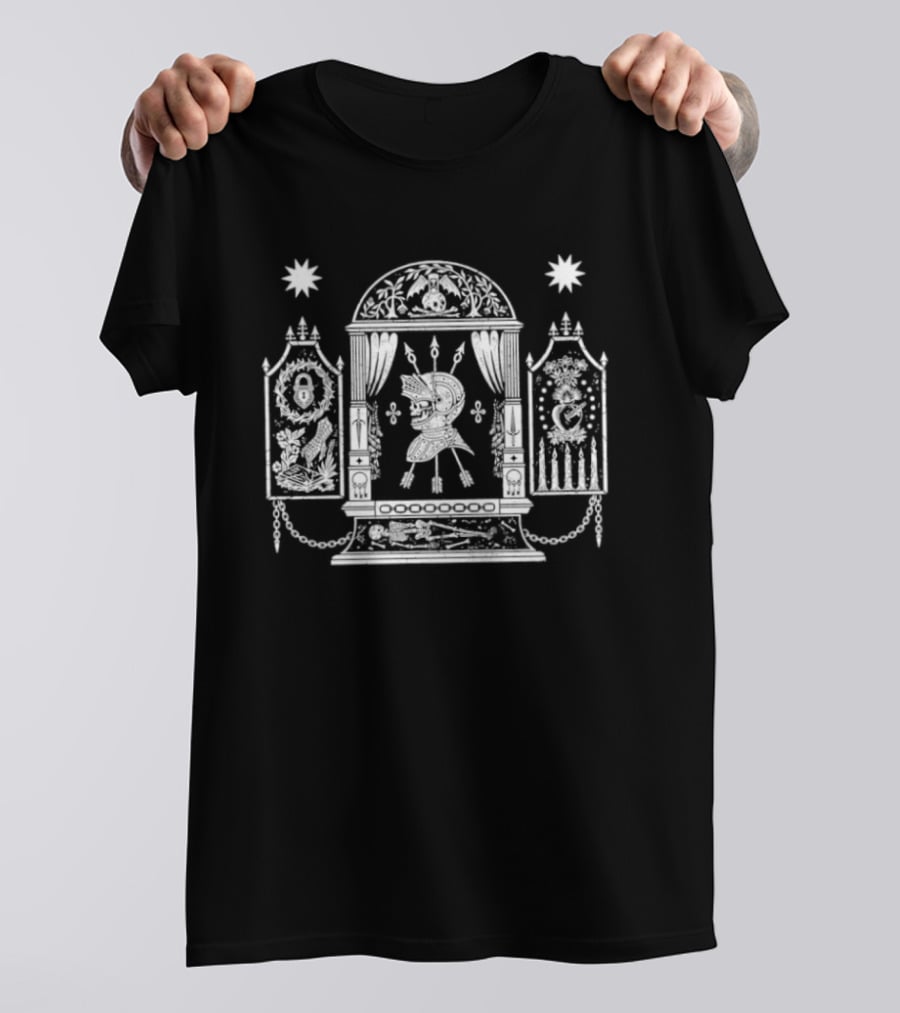 Mausoleum Gothic Skeleton Knight Archway Medieval T-Shirt