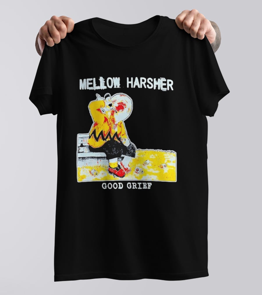 Mellow Harsher Good Grief Charlie Brown Drinking Image T-Shirt