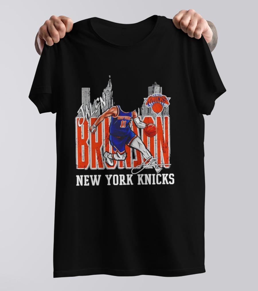 Jalen Brunson New York Knicks Basketball City Skyline T-Shirt
