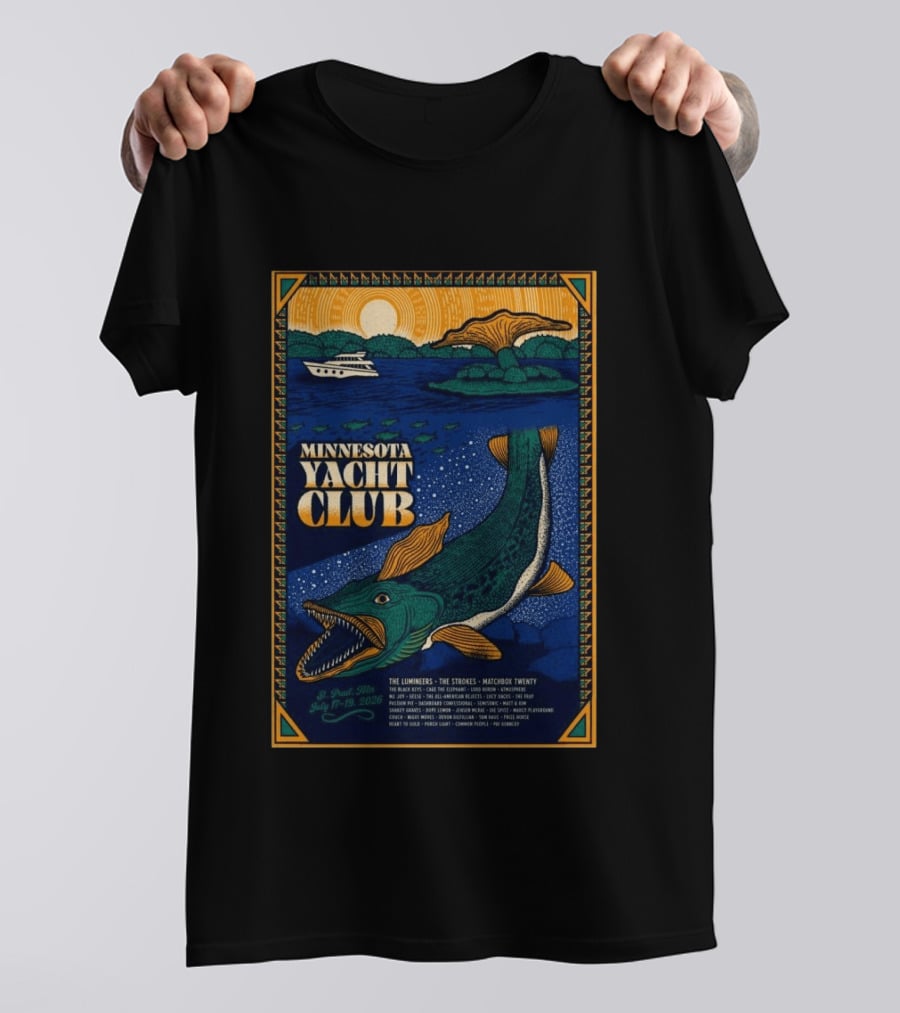 Minnesota Yacht Club St. Paul Festival July 17 19 2026 Featuring The Lumineers The Strokes Matchbox Twenty T-Shirt