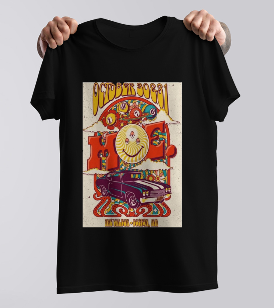 Moe October 30 31 The Wilbur Boston MA Psychedelic Eye Smile 2026 Vintage Car T-Shirt