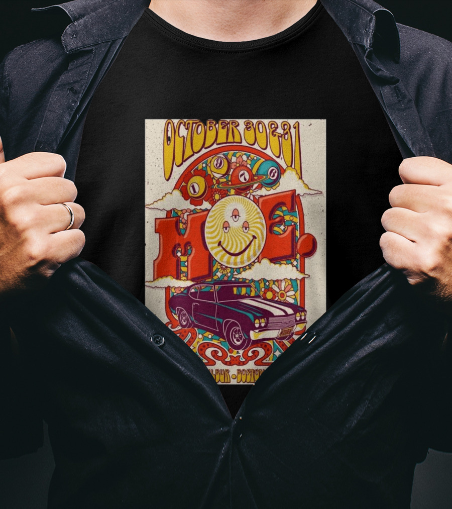 Moe October 30 31 The Wilbur Boston MA Psychedelic Eye Smile 2026 Vintage Car T-Shirt