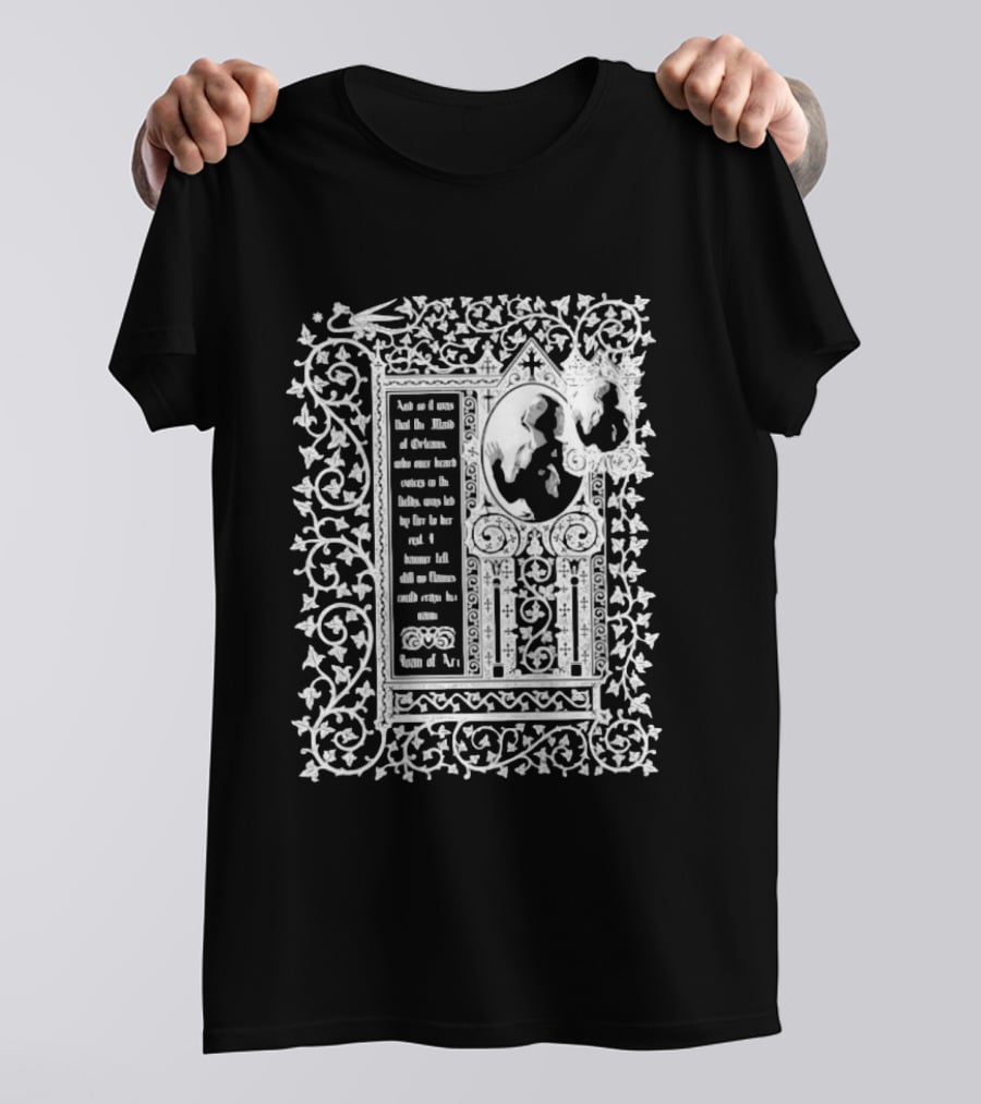 Joan Of Arc Maid Of Orleans Historical Figure Medieval Armor French Heroine Knights Courage Ornate Frame T-Shirt