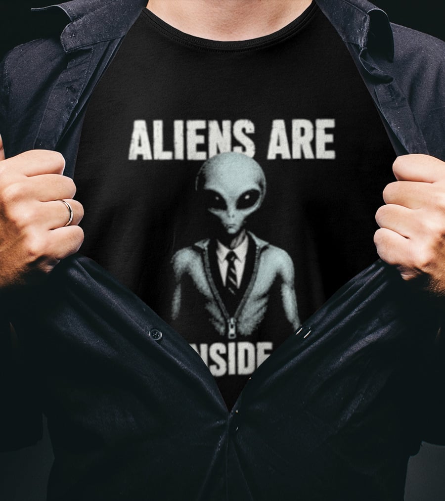 Aliens Are An Inside Job UFO Conspiracy Theory Alien In Business Suit T-Shirt