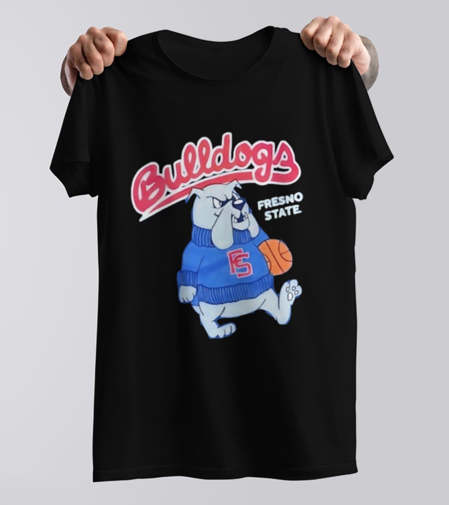 Fresno State Bulldogs Mascot With Basketball And Sweater T-Shirt