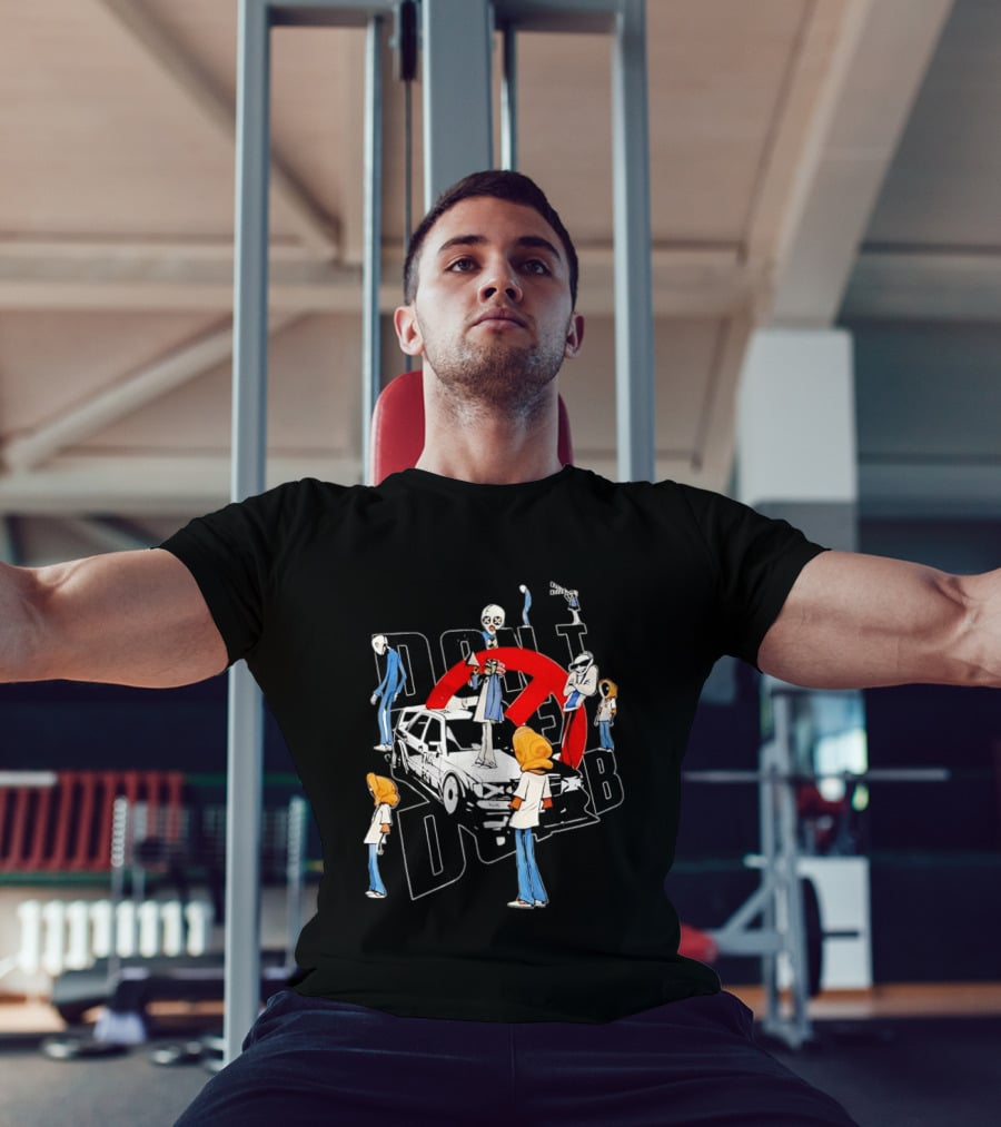 Don't Be Dumb Urban Collage Figures With BMW Car T-Shirt