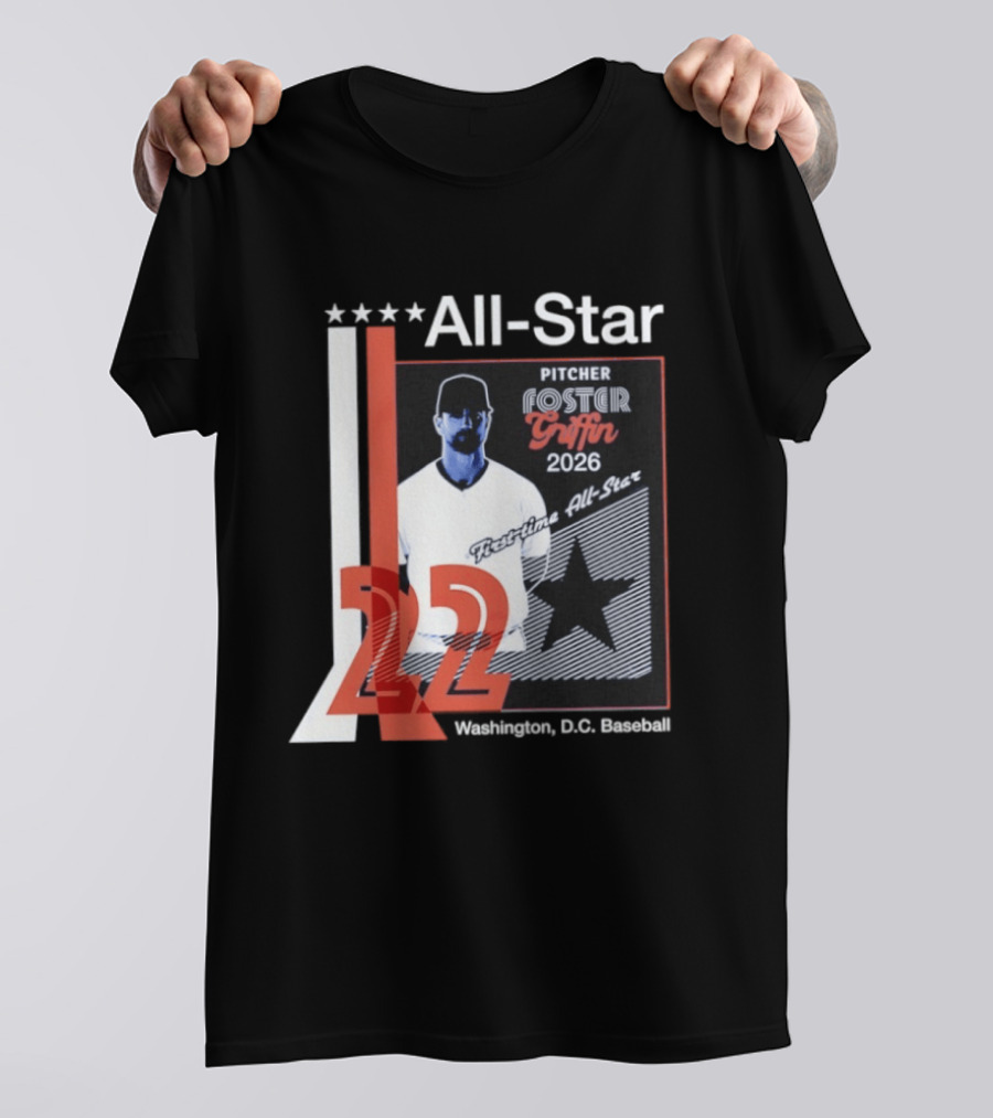 Foster Griffin 2026 First Time All Star Pitcher Washington D.C. Baseball 22 T-Shirt