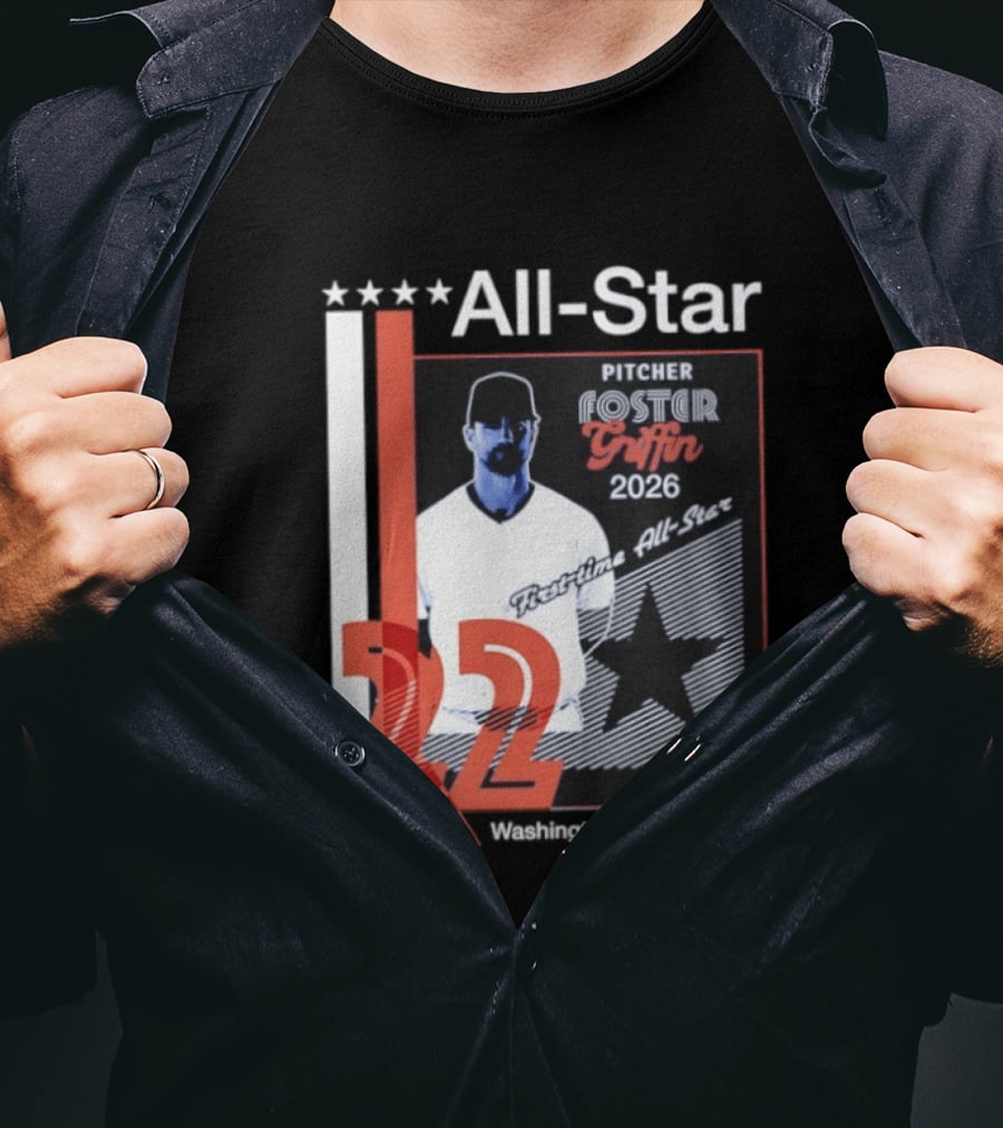 Foster Griffin 2026 First Time All Star Pitcher Washington D.C. Baseball 22 T-Shirt