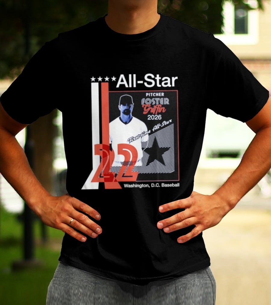 Foster Griffin 2026 First Time All Star Pitcher Washington D.C. Baseball 22 T-Shirt