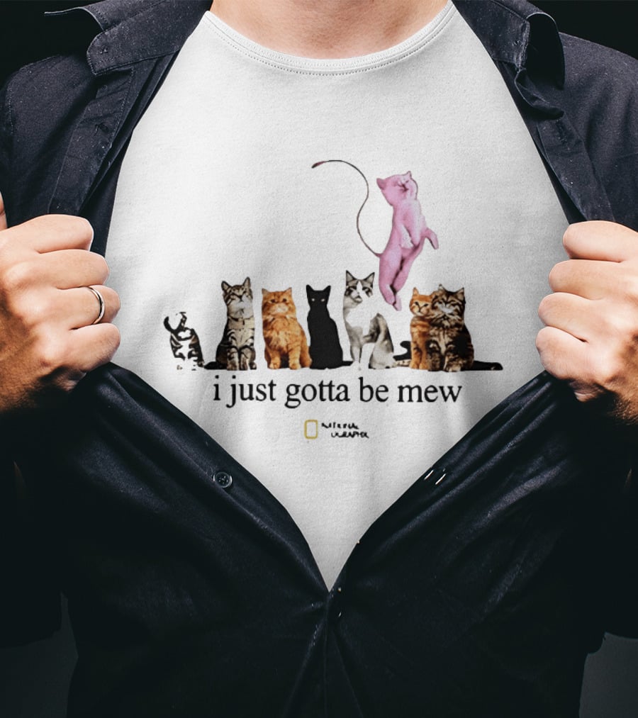 I Just Gotta Be Mew Cats Lineup Pink Cat National Geographic T-Shirt