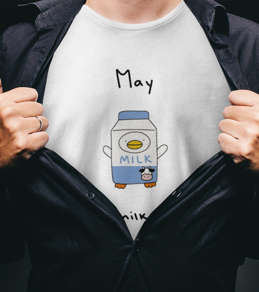 May Milk Duck Kawaii Animal Cute Cartoon Milk Box T-Shirt