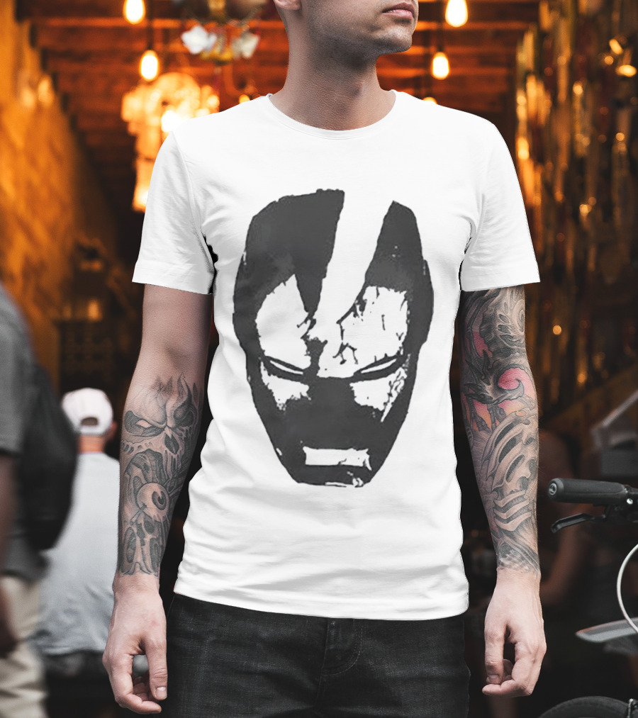 Robert Downey Jr Tony Stark Iron Man Helmet T-Shirt
