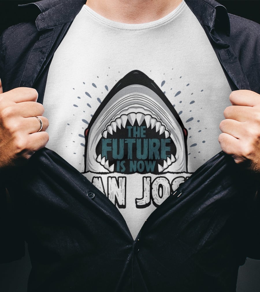 San Jose Sharks The Future Is Now Shark Jaws Hockey Team T-Shirt