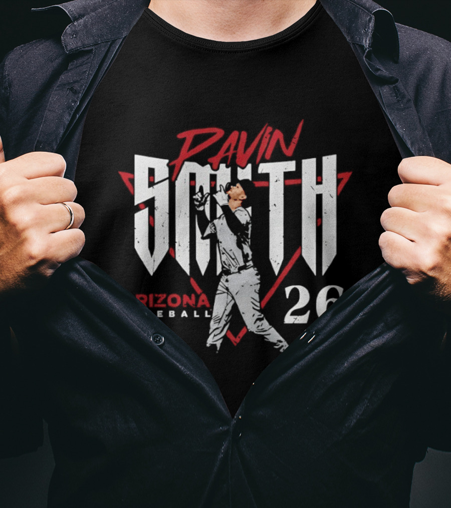 Pavin Smith Arizona Baseball 26 Distressed Sportswear T-Shirt