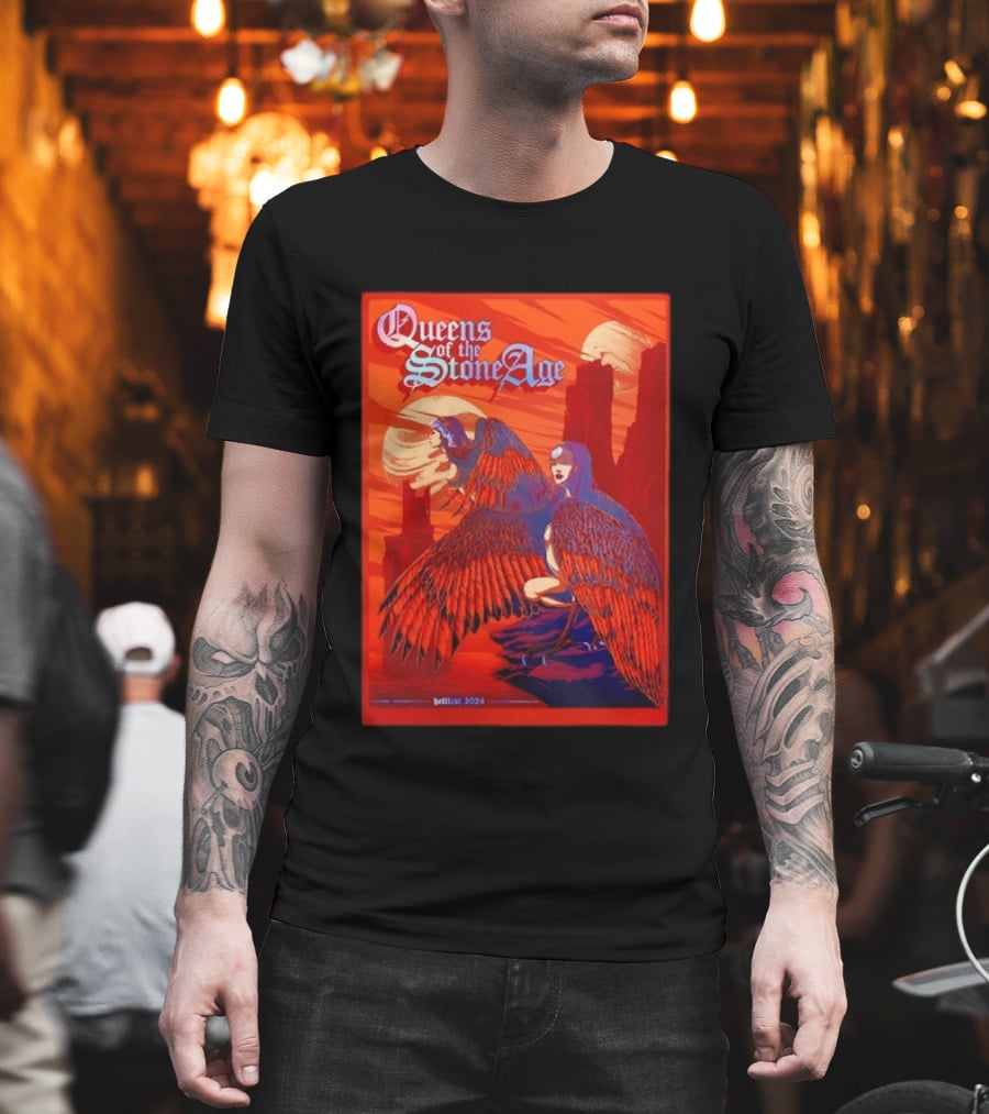 Queens Of The Stone Age Hellfest 2024 Winged Creatures T-Shirt