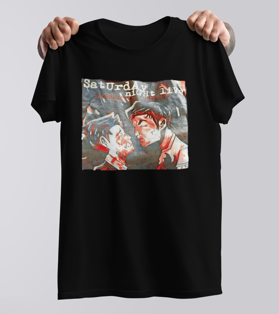 Saturday Night Live Weekend Update Animated Clash Scene T-Shirt